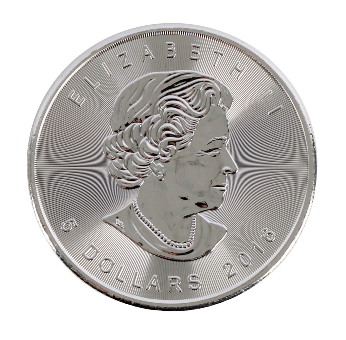 ONE CANADA SILVER MAPLE LEAF COIN 1 OZT .9999 FINE (1 of 2)