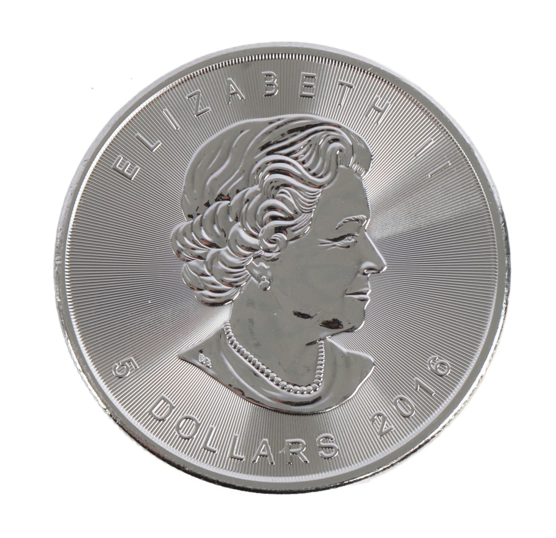 ONE CANADA SILVER MAPLE LEAF COIN 1 OZT .9999 FINE (1 of 2)