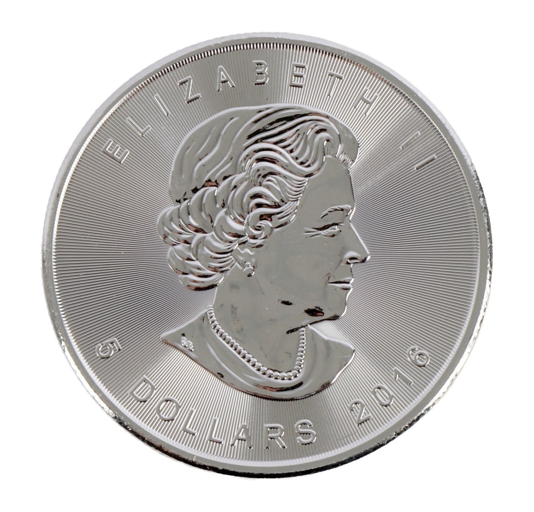 ONE CANADA SILVER MAPLE LEAF COIN 1 OZT .9999 FINE (1 of 2)