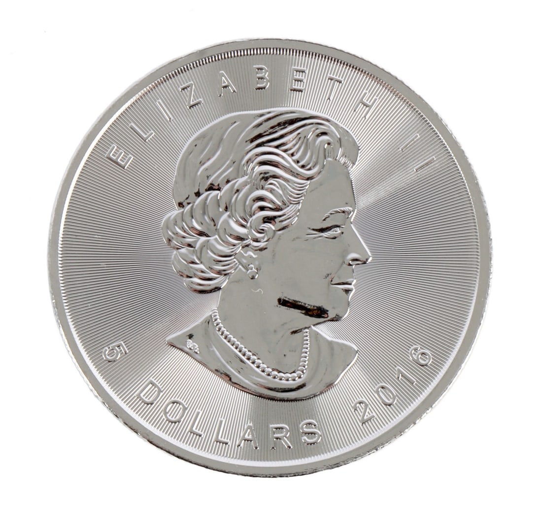 ONE CANADA SILVER MAPLE LEAF COIN 1 OZT .9999 FINE (1 of 2)