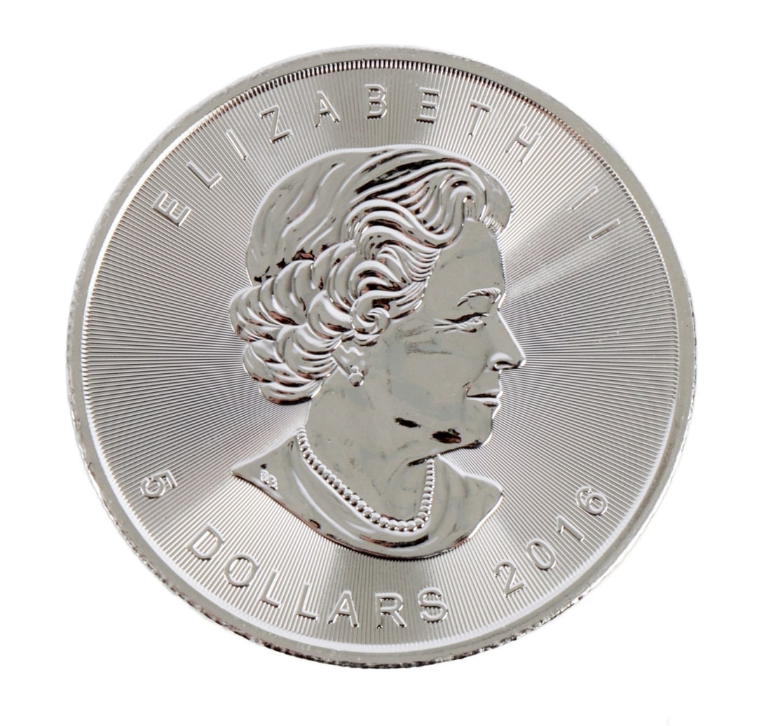 ONE CANADA SILVER MAPLE LEAF COIN 1 OZT .9999 FINE (1 of 2)