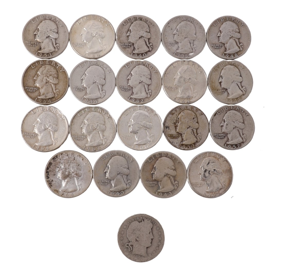 $5 FACE WASHINGTON SILVER QUARTERS (1 of 2)