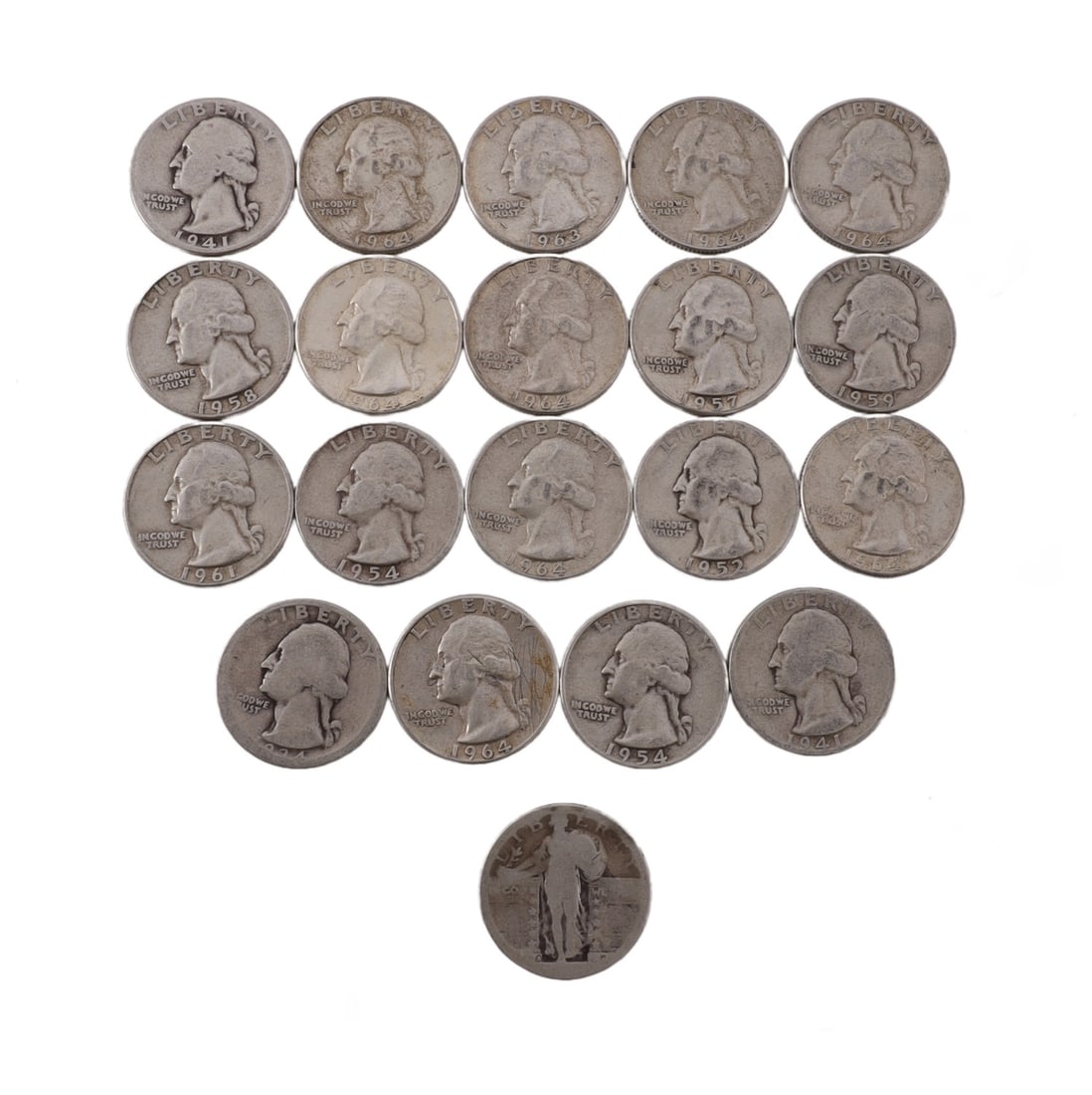 5$ FACE WASHINGTON SILVER QUARTERS (1 of 2)