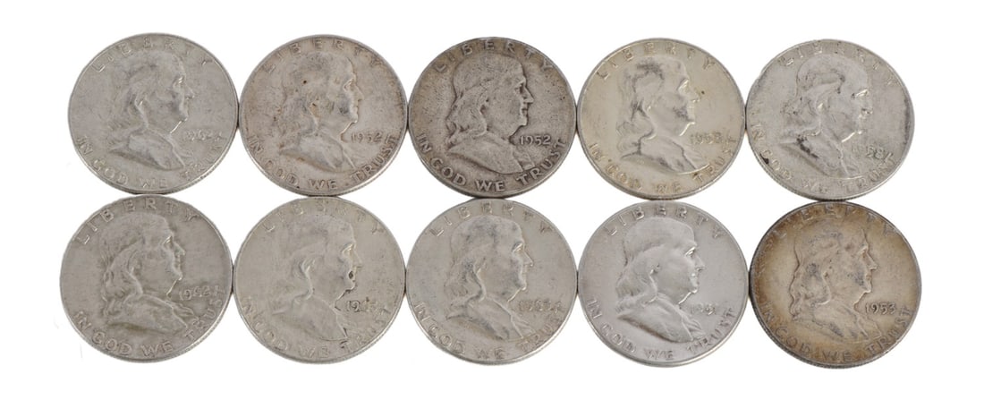 $5 FACE SILVER FRANKLIN HALF DOLLAR COIN LOT (1 of 2)