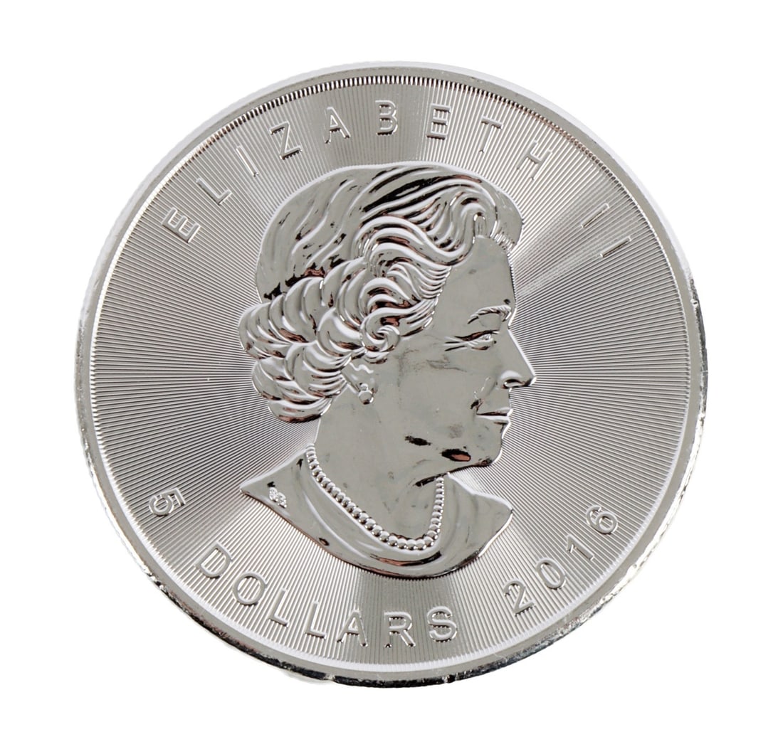 ONE CANADA SILVER MAPLE LEAF COIN 1 OZT .9999 FINE (1 of 2)