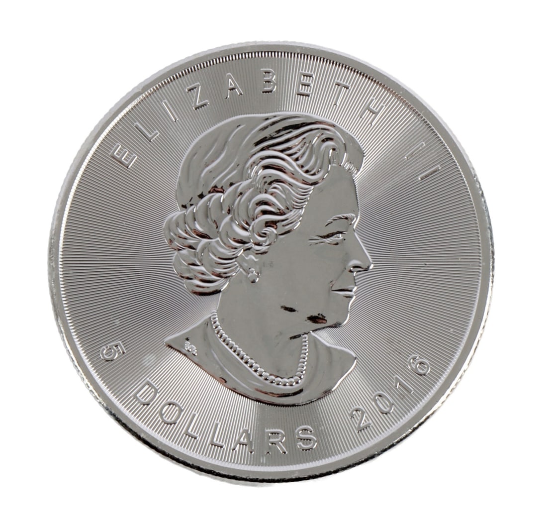 ONE CANADA SILVER MAPLE LEAF COIN 1 OZT .9999 FINE (1 of 2)