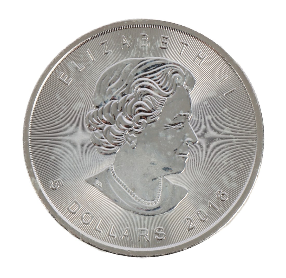 ONE CANADA SILVER MAPLE LEAF COIN 1 OZT .9999 FINE (1 of 2)