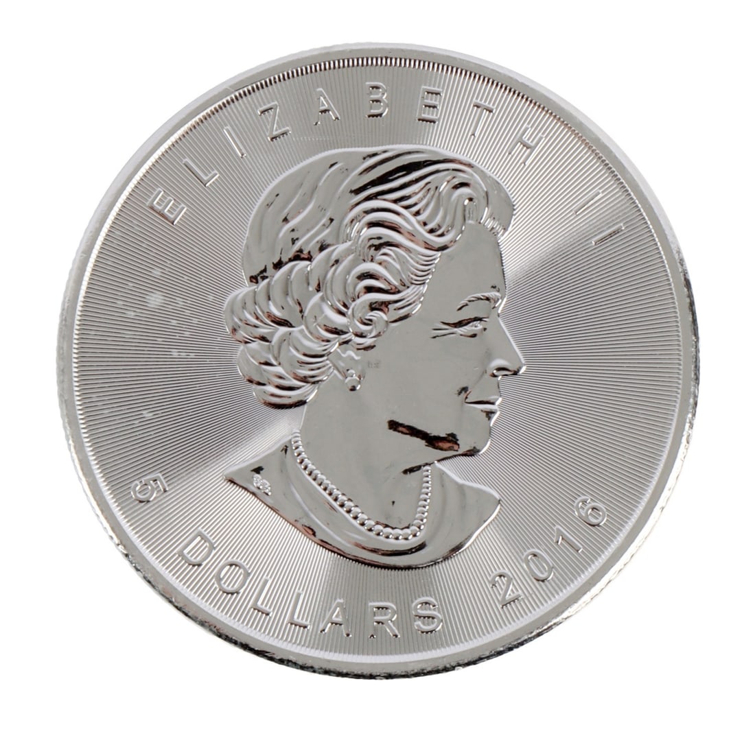 ONE CANADA SILVER MAPLE LEAF COIN 1 OZT .9999 FINE (1 of 2)