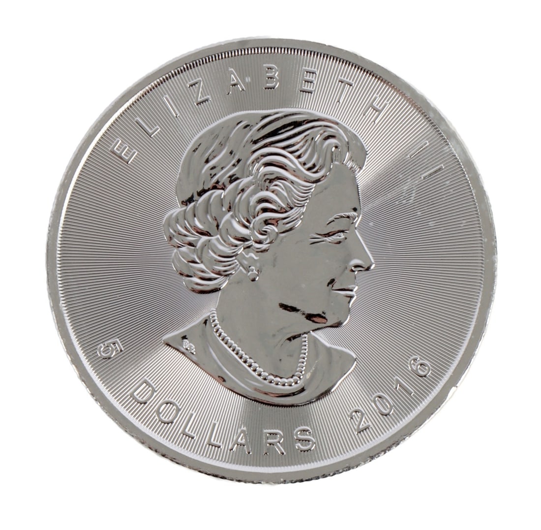 ONE CANADA SILVER MAPLE LEAF COIN 1 OZT .9999 FINE (1 of 2)