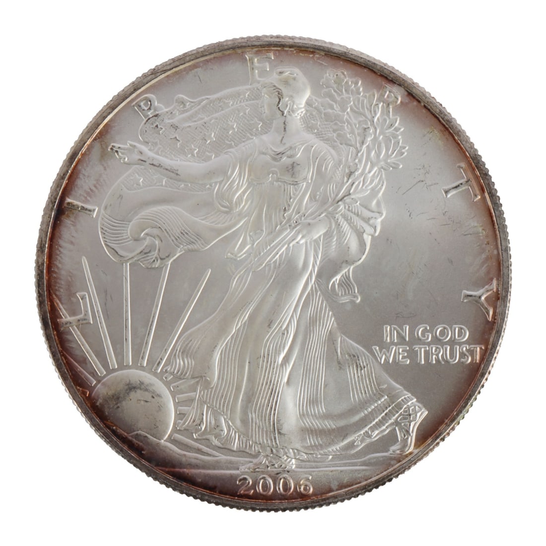 ONE US SILVER EAGLE 1 OZT .999 FINE SILVER COIN: One .999 fine silver eagle. 1 ozt. 2002. This lot reserved at melt. || Payment & Shipping: Accounts without purchase history must pay via Zelle, money order, cashier's check or wire transfer. Items wi