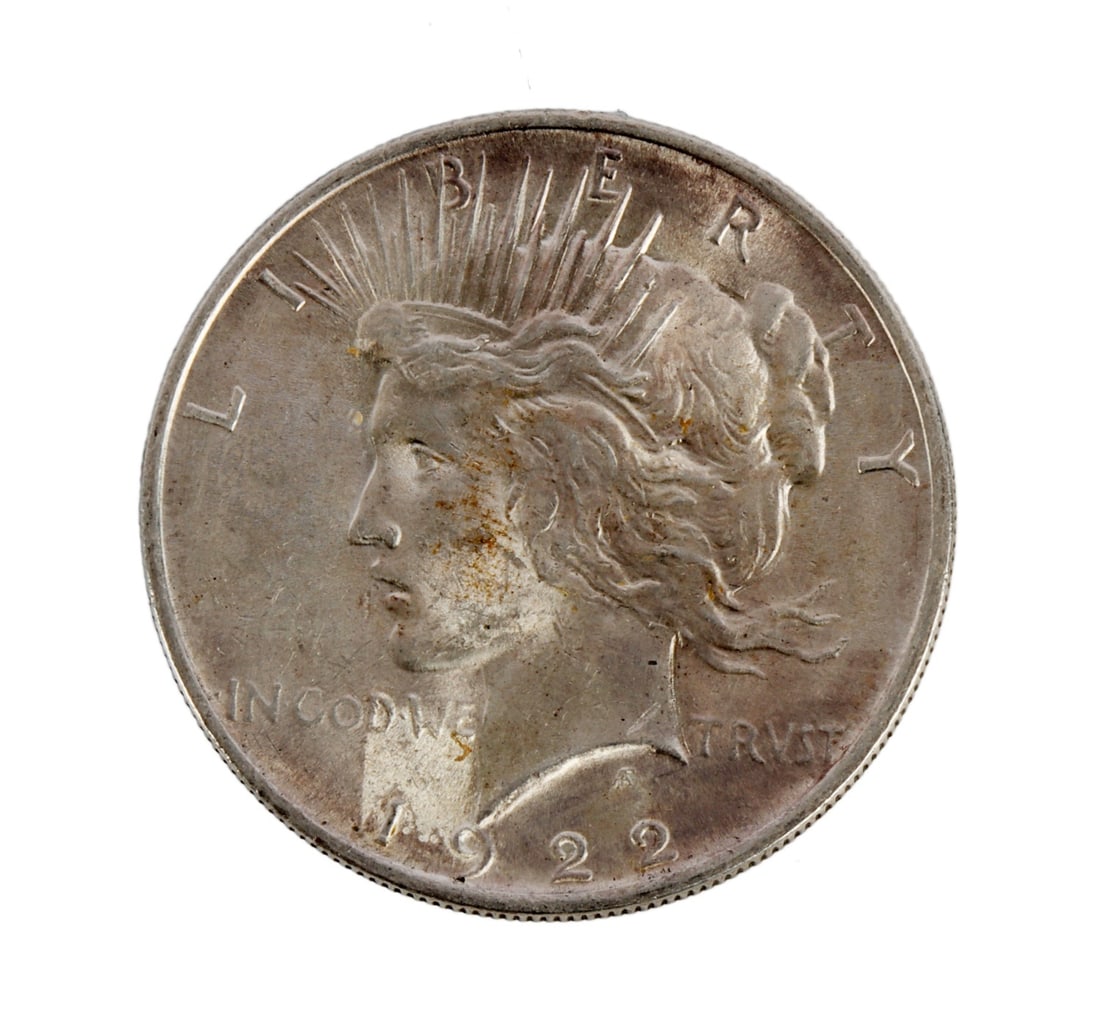 1922 US SILVER PEACE DOLLAR COINS MINT STATE (1 of 3)
