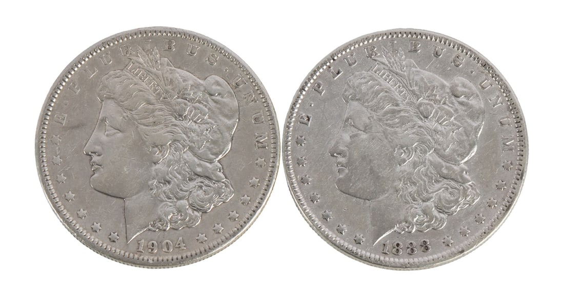 1888 1904 MORGAN SILVER DOLLAR COINS: 90% purity. This lot reserved at melt. || Payment & Shipping: Accounts without purchase history must pay via Zelle, money order, cashier's check or wire transfer. Items will ship within 10 business da