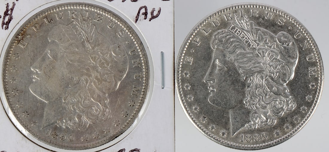 1889 & 1889 O MORGAN SILVER DOLLAR COIN (1 of 3)
