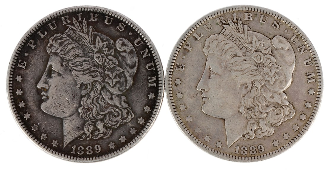 1889 O AND P MORGAN SILVER DOLLAR COINS (1 of 3)