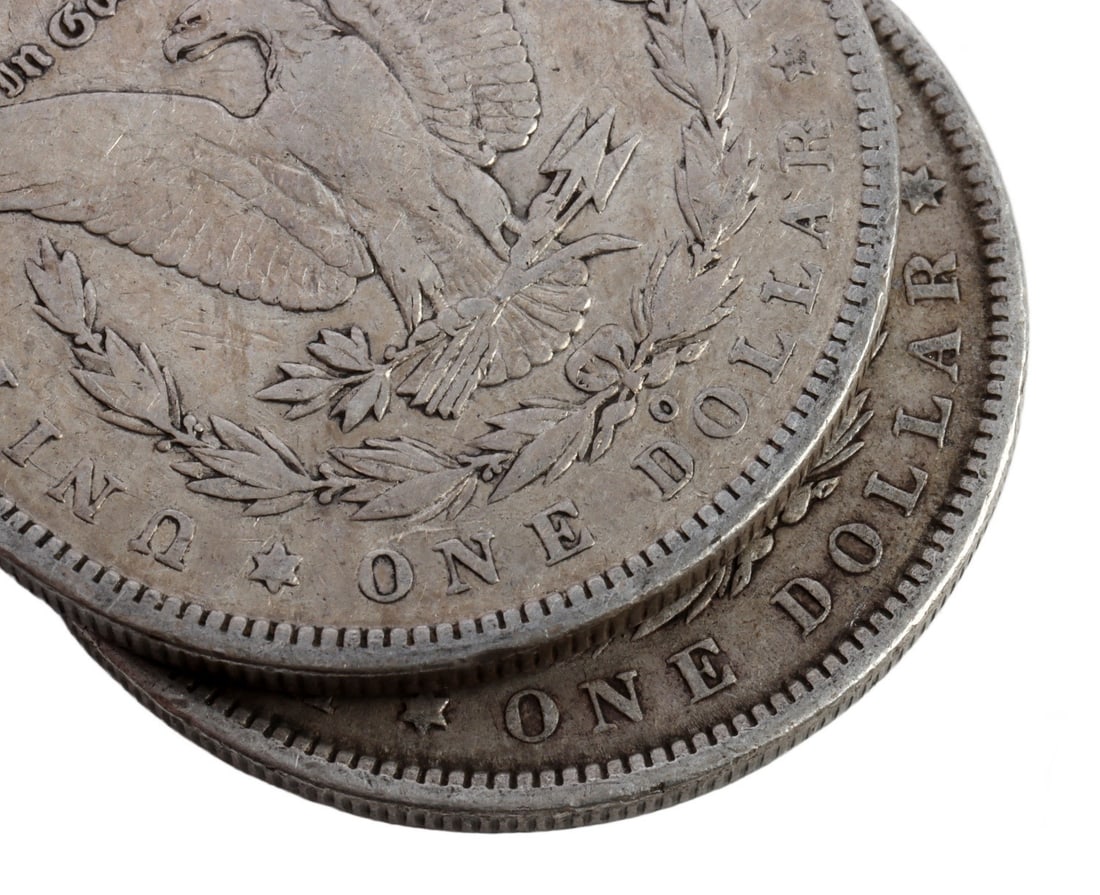 TWO MORGAN DOLLARS .900 SILVER - 3