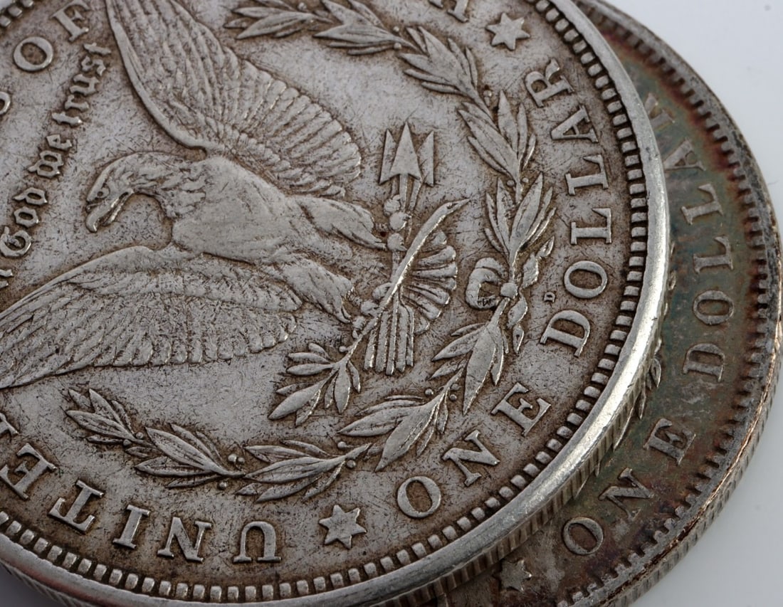 TWO MORGAN DOLLARS .900 SILVER - 3