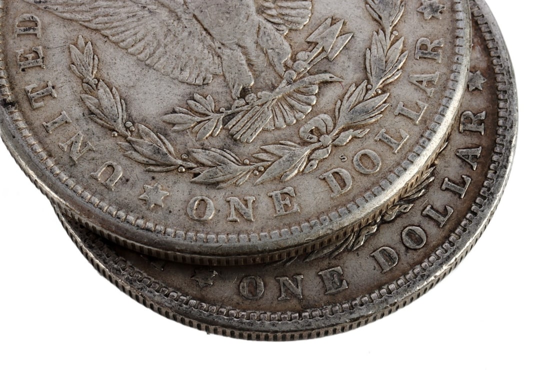 TWO MORGAN DOLLARS .900 SILVER - 3