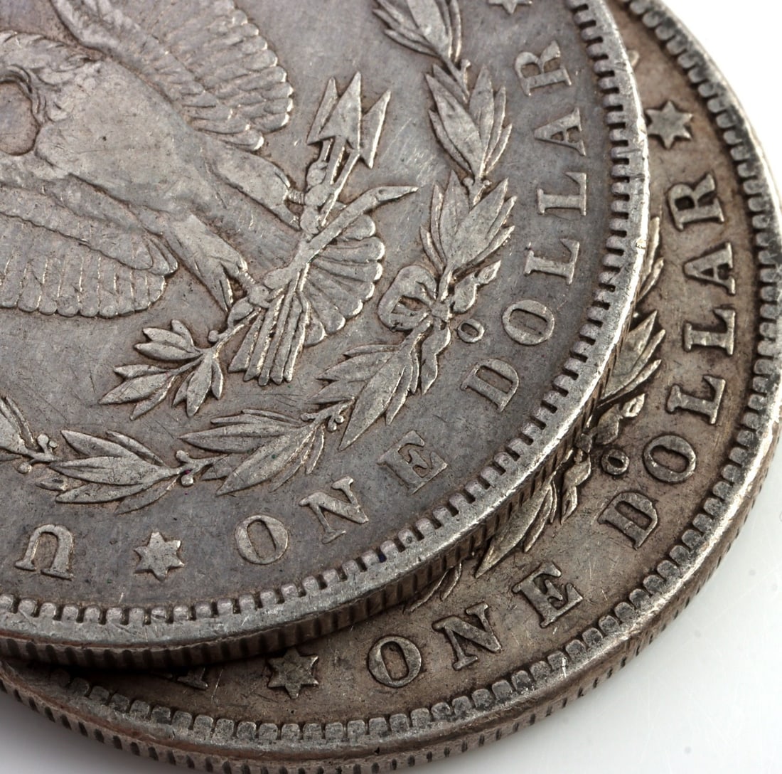 TWO MORGAN DOLLARS .900 SILVER - 3