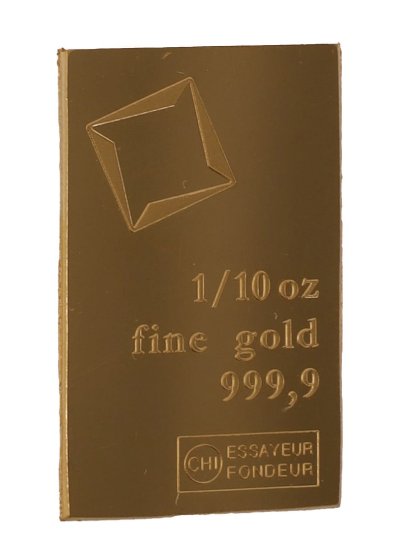1/10 TROY OUNCE VALCAMBI SUISSE GOLD BAR: Guaranteed. This lot has a reserve.