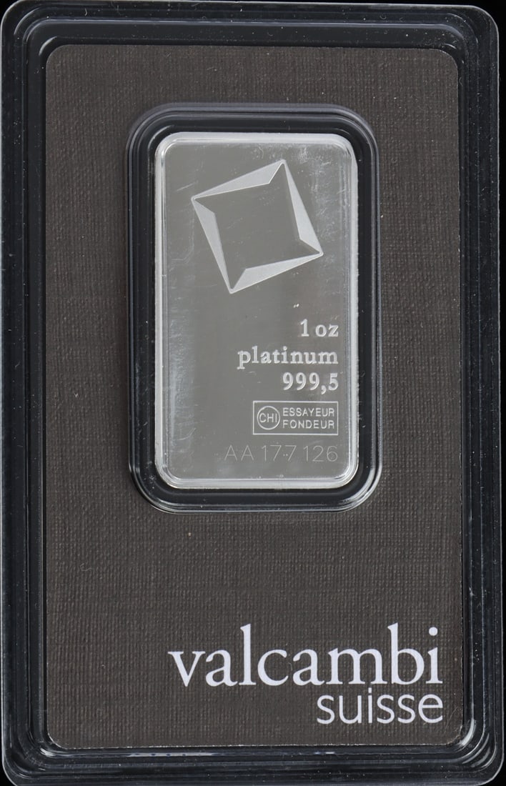 ONE TROY OUNCE PLATINUM VALCAMBI SUISSE BULLION: Guaranteed. This lot has a reserve.
