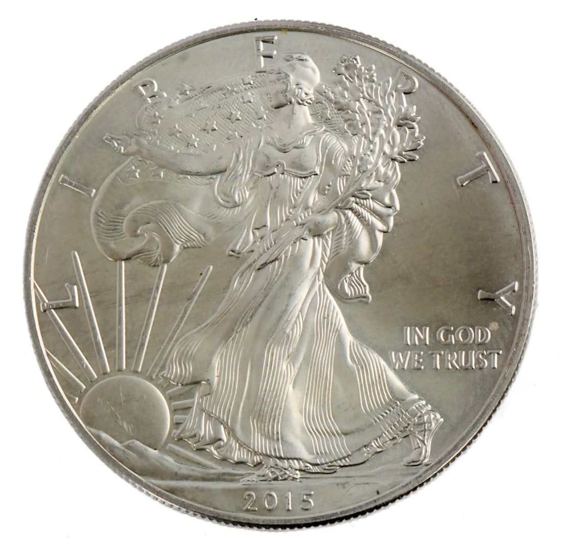 ONE 1 OZT .999 FINE SILVER EAGLE 2015 (1 of 2)