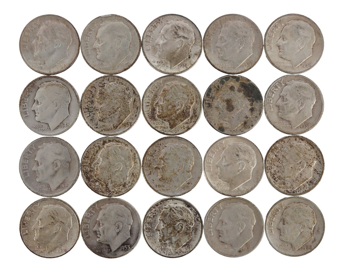 $2 FACE VALUE OF PRE-1964 ROOSEVELT DIMES SILVER (1 of 2)