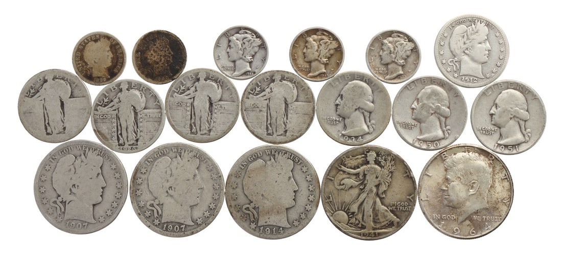 PRE-1964 US CONSTITUTIONAL SILVER $5 FACE VALUE (1 of 8)