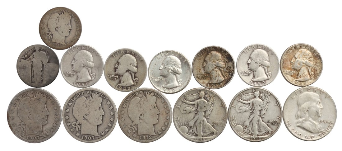 PRE-1964 US CONSTITUTIONAL SILVER $5 FACE VALUE (1 of 8)