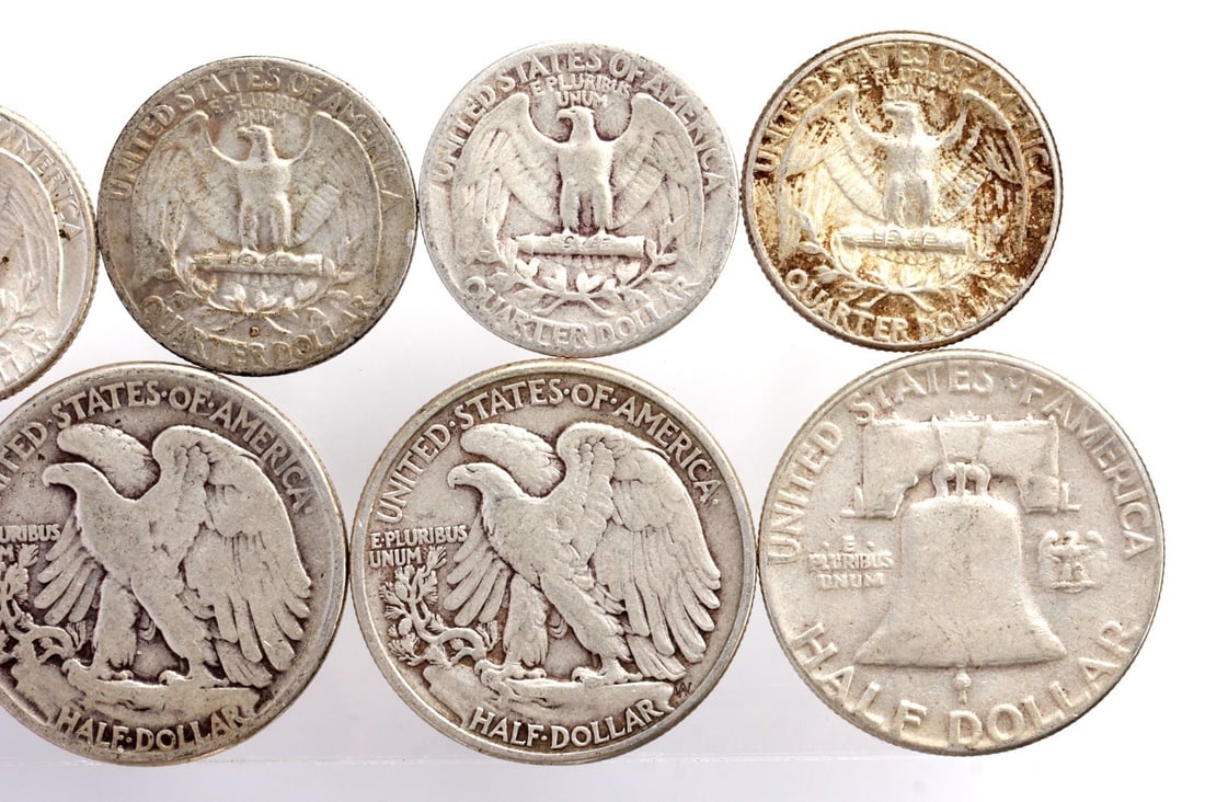 PRE-1964 US CONSTITUTIONAL SILVER $5 FACE VALUE - 8