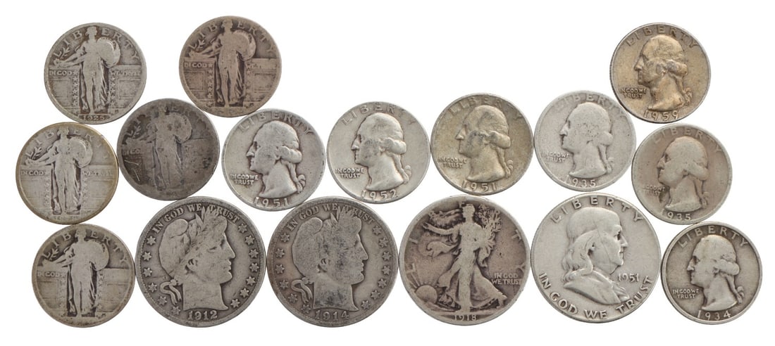 PRE-1964 US CONSTITUTIONAL SILVER $5 FACE VALUE (1 of 8)