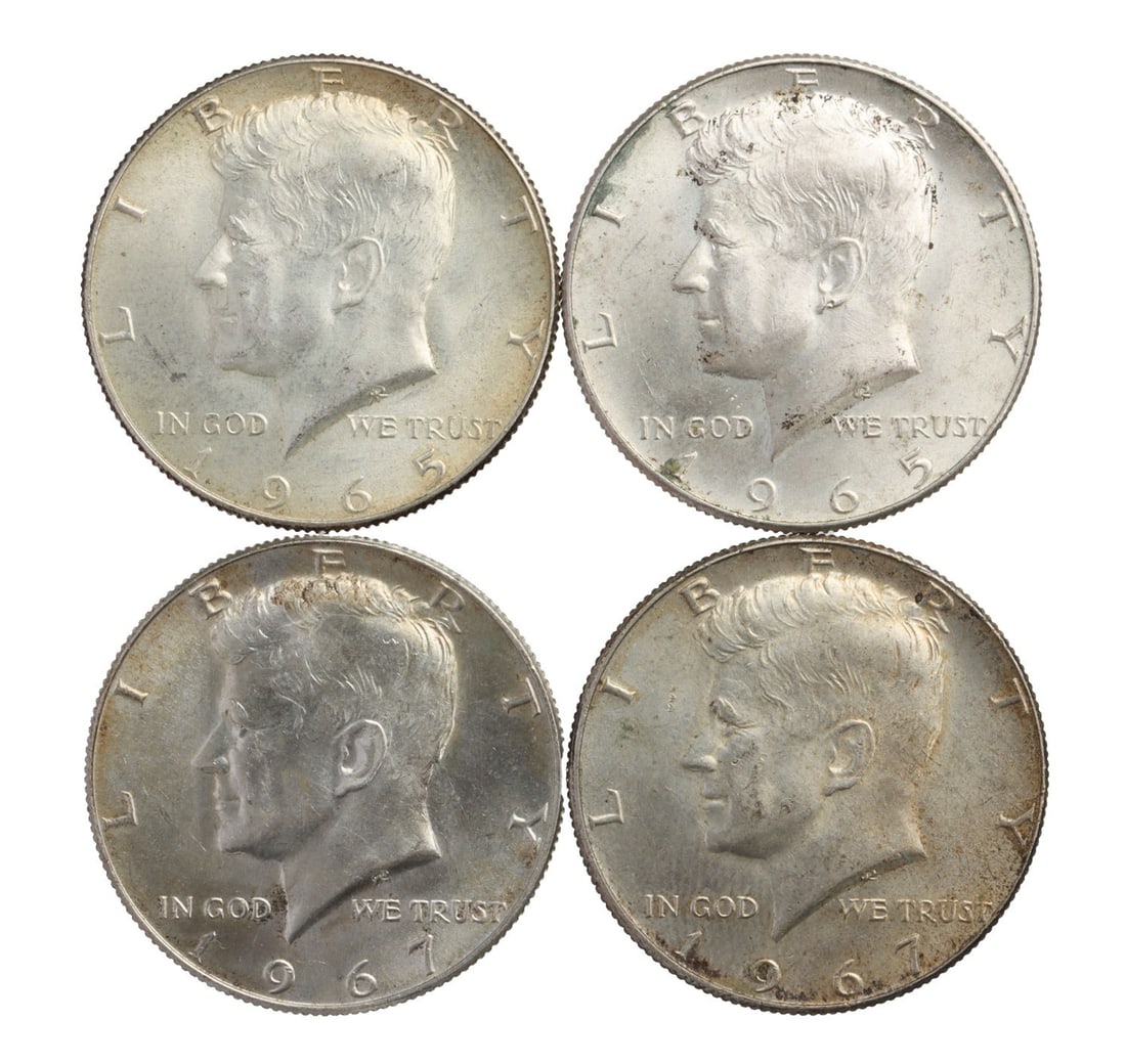 4 PRE-1969 40% SILVER KENNEDY HALVES (1 of 2)