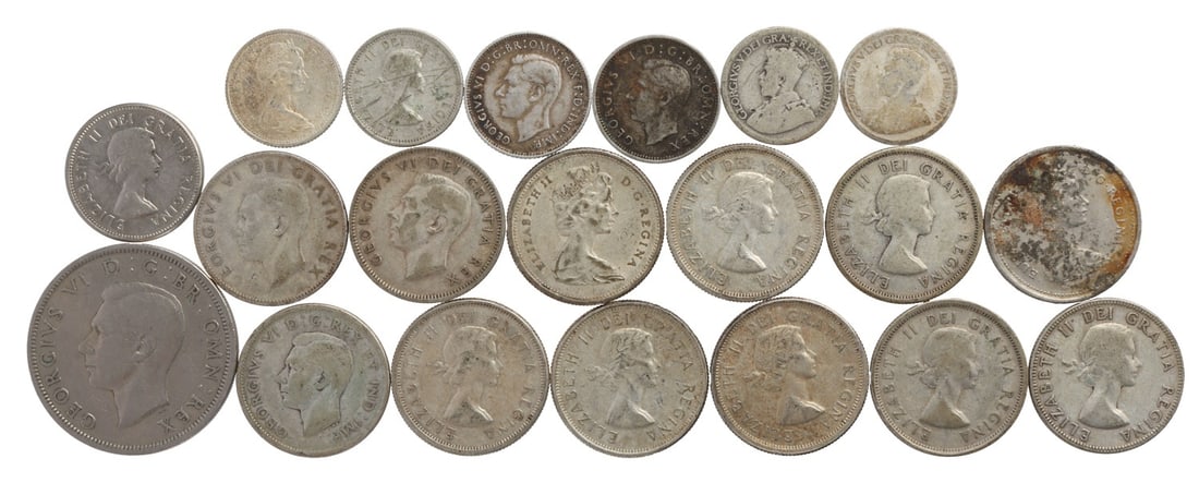 100 GRAMS OF COMMONWEALTH SILVER COINS (1 of 8)