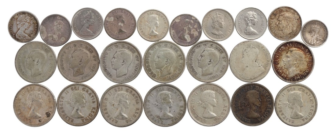 100 GRAMS OF COMMONWEALTH SILVER COINS (1 of 8)