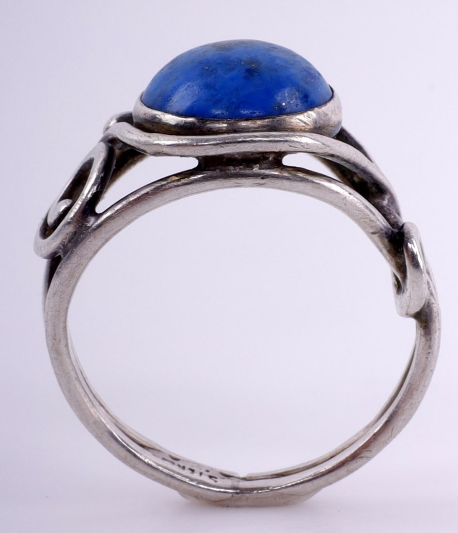 925 STERLING SILVER LAPIS RING HANDMADE - 4