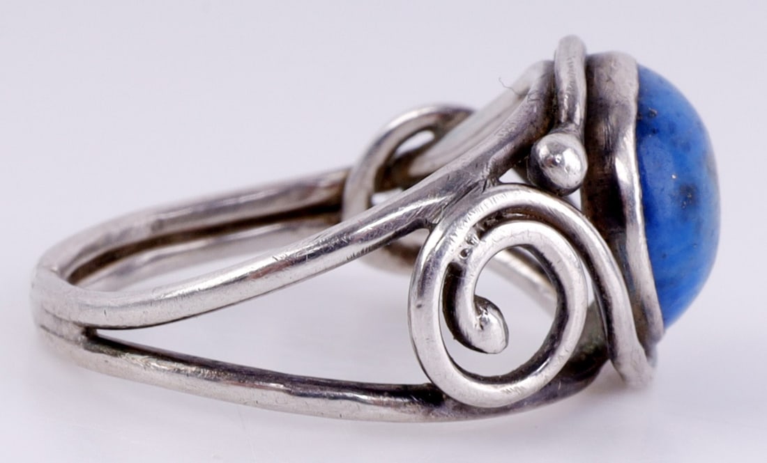 925 STERLING SILVER LAPIS RING HANDMADE - 5