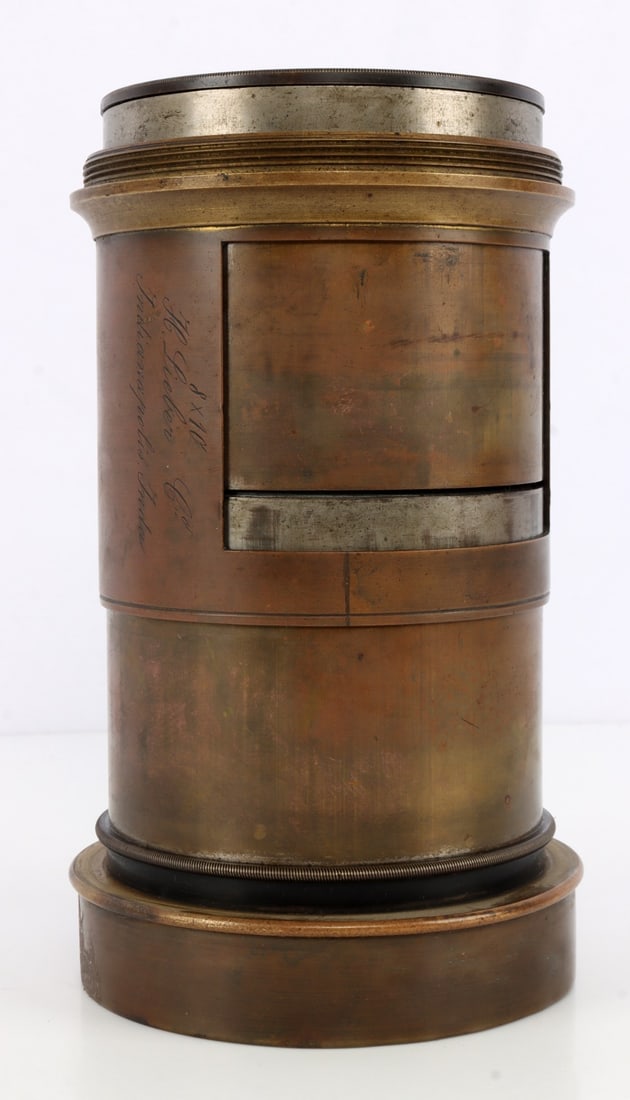 H. LIEBER INDIANAPOLIS 8X10 WIDE ANGLE CAMERA LENS: Marked "8X10 H. Lieber Co Indianapolis Inda" and "Made in France."