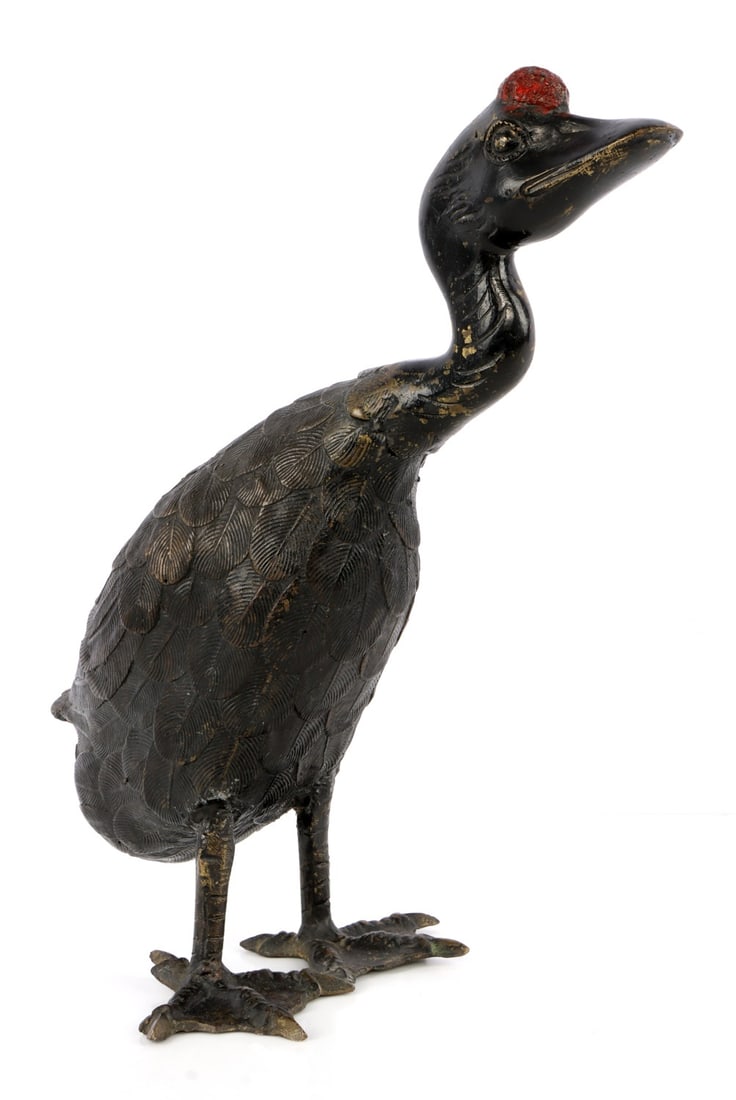 BLACK BRONZE STATUE OF A DUCK (1 of 7)