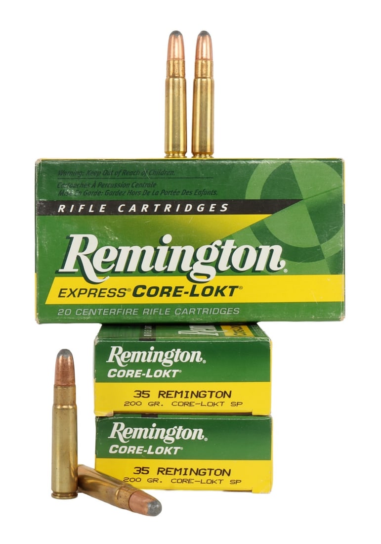60 RDS .35 REM 200GR SP CORE-LOKT REMINGTON AMMO: Lot of 60 rounds factory new .35 Remington 200gr soft point ammo.