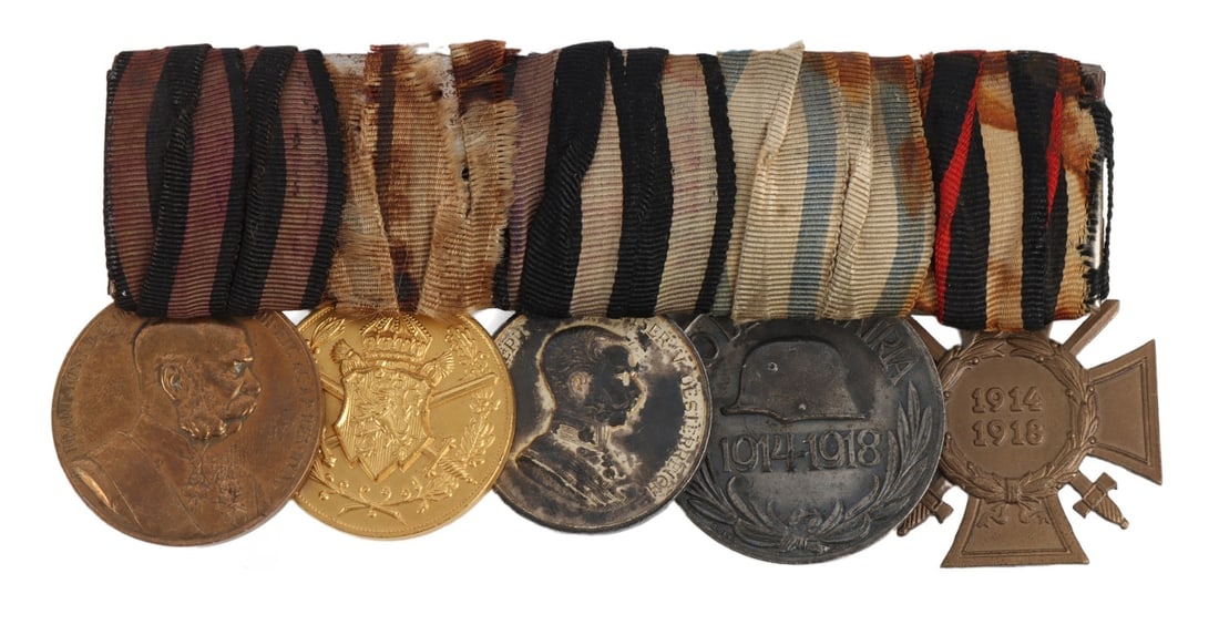 WWI AUSTRO-HUNGARIAN EMPIRE 5 PLACE MEDAL BAR (1 of 7)