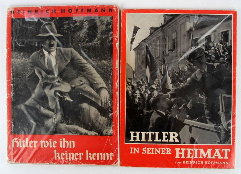 TWO WWII GERMAN PROPAGANDA PUBLICATIONS: Two books from WWII Germany. "Hitler In Seiner Heimat", and "Hitler Wie Ihn Keiner Kennt", both by Heinrich Hoffmann, who served as Hitler's official photographer. This lot has a reserve.