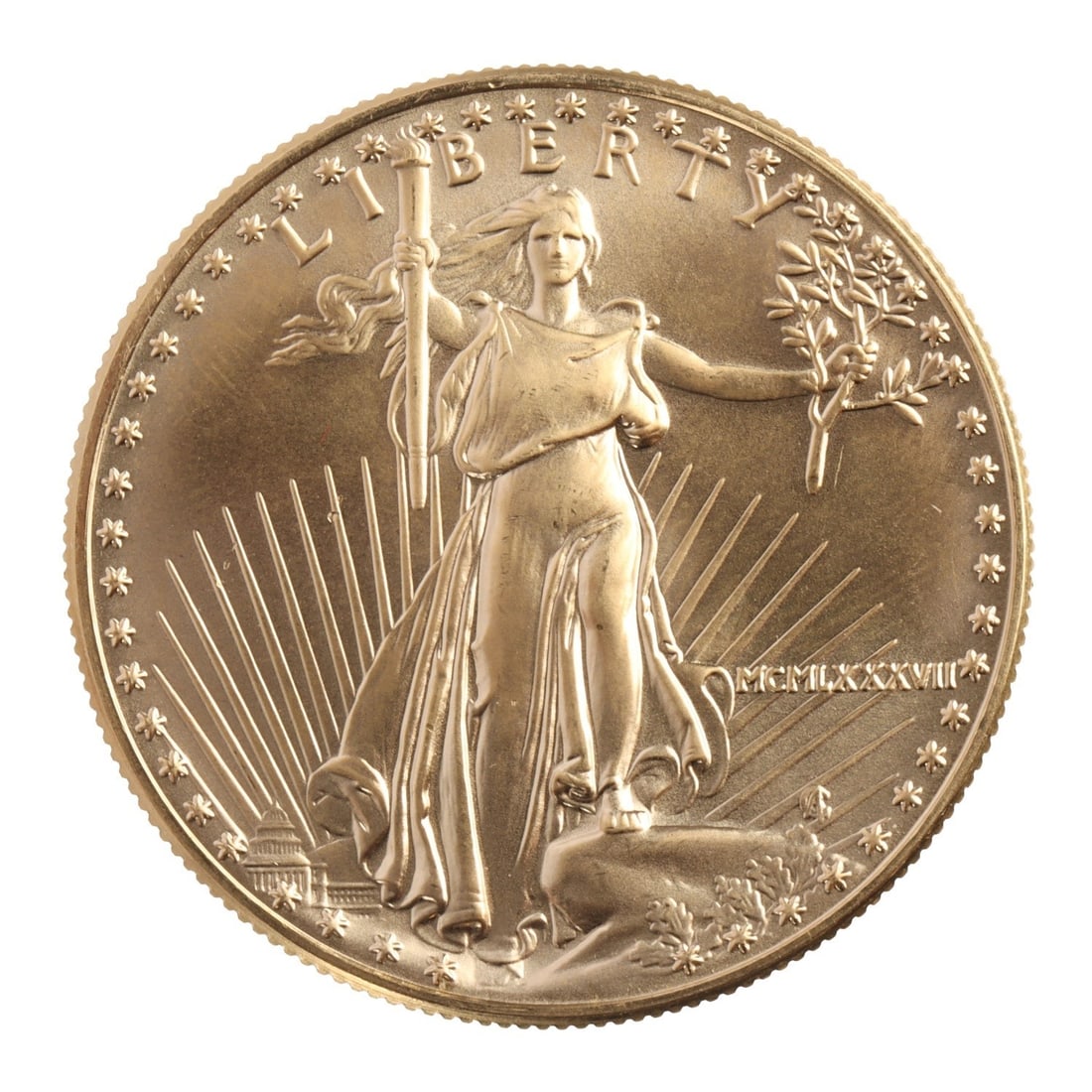ONE 1 TROY OUNCE .999 AMERICAN GOLD EAGLE COIN (1 of 2)