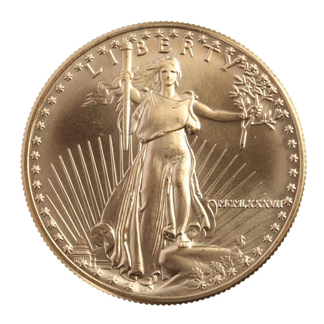ONE 1 TROY OUNCE .999 AMERICAN GOLD EAGLE COIN (1 of 2)