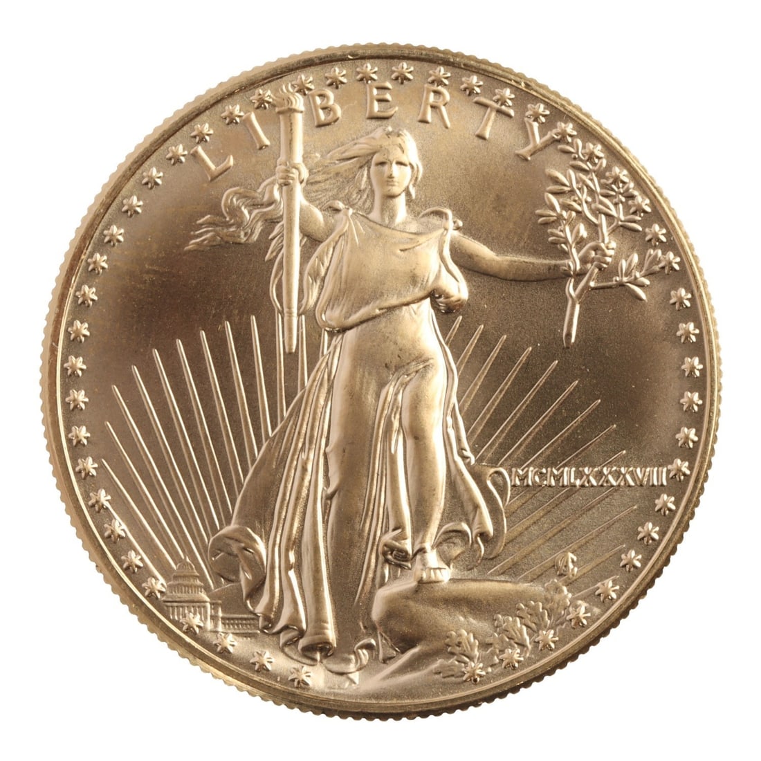 ONE 1 TROY OUNCE .999 AMERICAN GOLD EAGLE COIN (1 of 2)
