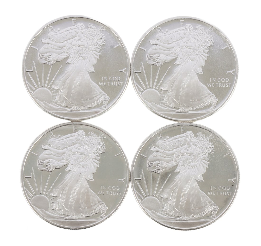 4 HALF OUNCE .999 SILVER EAGLE ROUNDS (1 of 2)