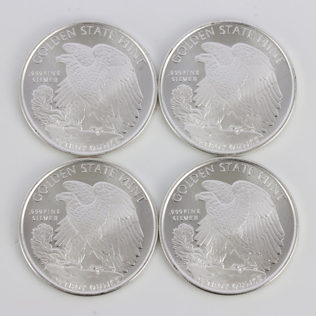 4 HALF OUNCE .999 SILVER EAGLE ROUNDS - 2