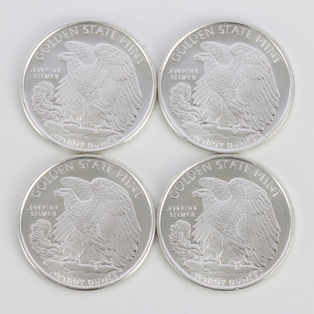 4 HALF OUNCE .999 SILVER EAGLE ROUNDS - 2