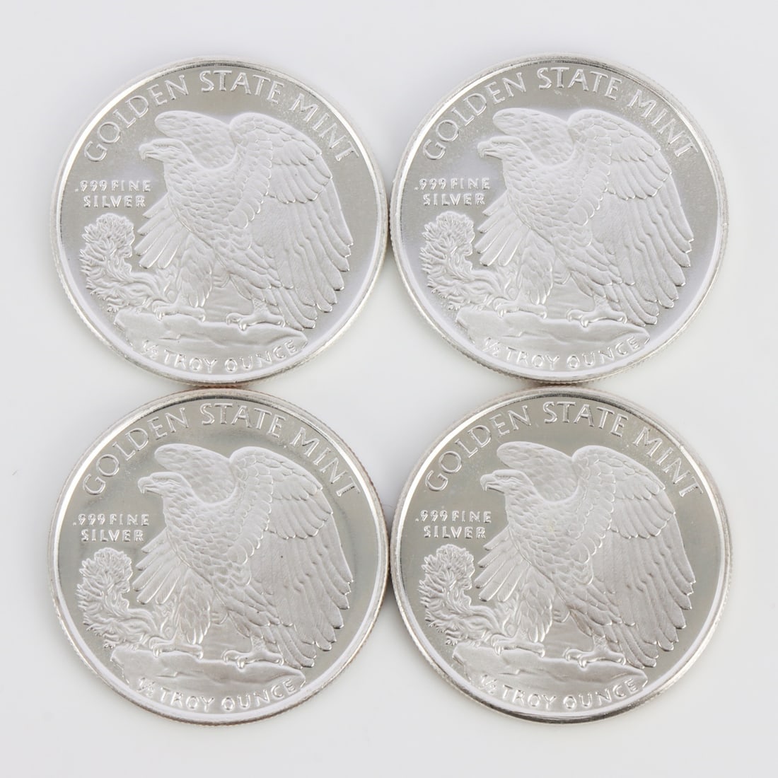 4 HALF OUNCE .999 SILVER EAGLE ROUNDS - 2