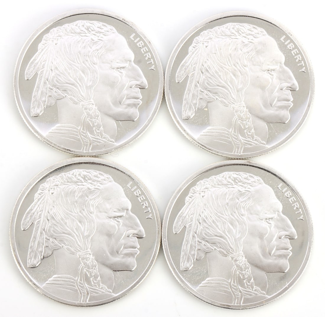 4 HALF TROY OUNCE .999 SILVER BUFFALO ROUND (1 of 2)