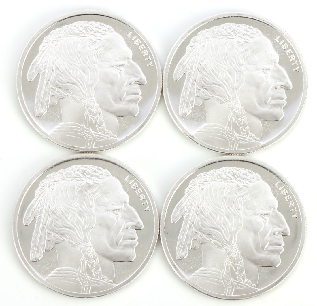 4 HALF TROY OUNCE .999 SILVER BUFFALO ROUND (1 of 2)