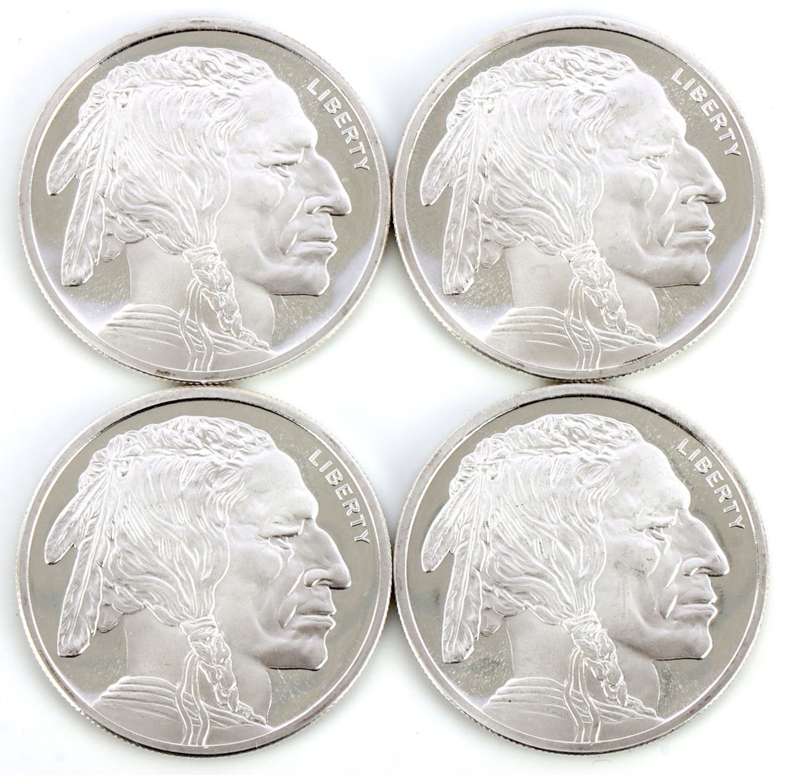 4 HALF TROY OUNCE .999 SILVER BUFFALO ROUND (1 of 2)